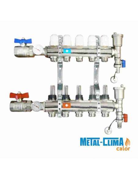COLECTORES INOXIDABLE COMPLETO 5 VÍAS - Dicalsur - Suelo Radiante